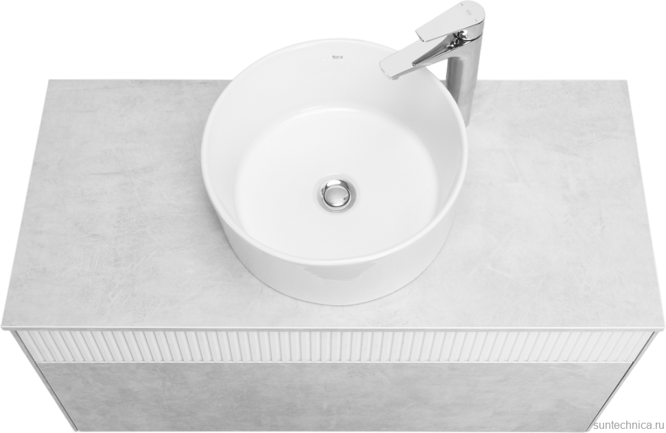 Тумба с раковиной AQUATON Марбл 100 слэйт, белая матовая, раковина 32700C000