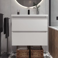 Тумба с раковиной Belux Фаворит 65 подвесная, белая глянцевая