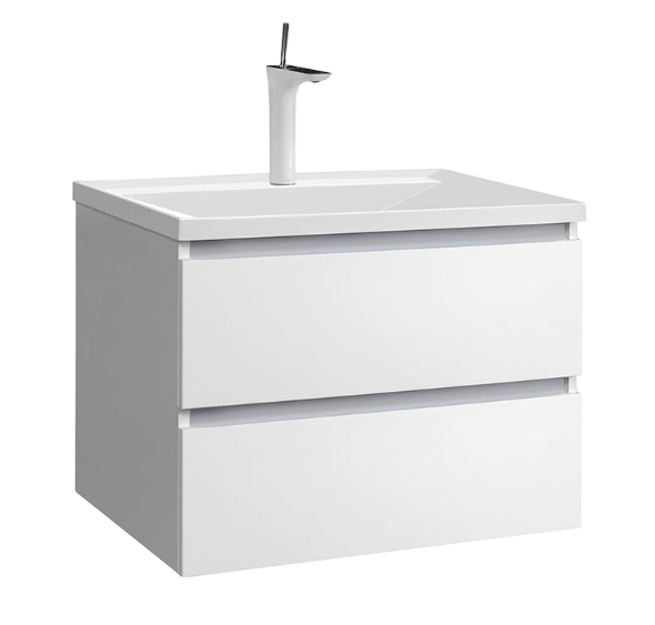 Тумба с раковиной Belux Фаворит 65 подвесная, белая глянцевая