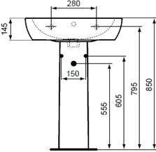 Раковина Ideal Standard Tempo T056301 65 см, с пьедесталом