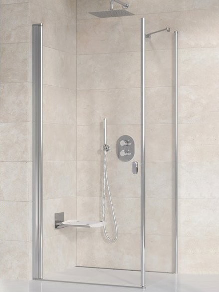 Душевой уголок Ravak Chrome CRV1-80+CPS-80 профиль блестящий, стекло прозрачное Transparent