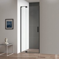 Душевая дверь в нишу Cezares Slider B 1 80/90 C NERO профиль черный, стекло прозрачное