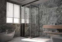 Душевой уголок Veconi Premium Trento PTC-20GR 100x100, профиль брашированный графит, стекло прозрачное