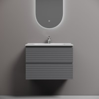 Тумба с раковиной Sancos Folk 70 grey soft, раковина CN7007