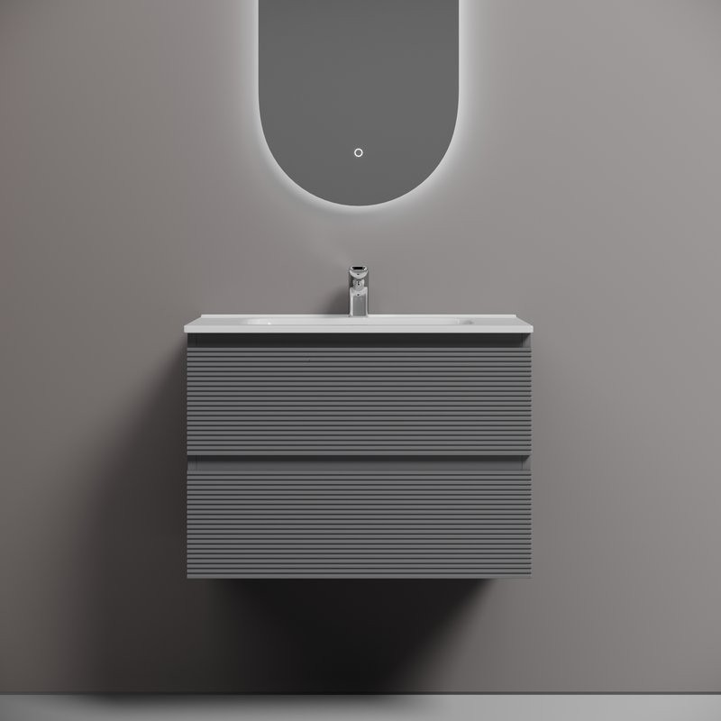 Тумба с раковиной Sancos Folk 70 grey soft, раковина CN7007