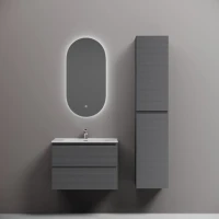 Тумба с раковиной Sancos Folk 70 grey soft, раковина CN7007