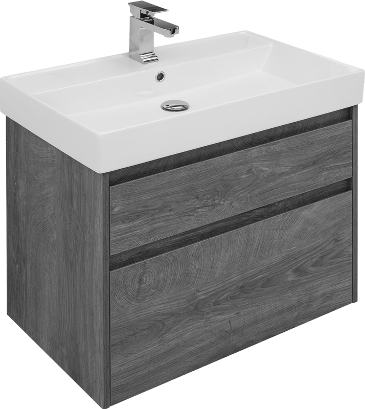 Тумба с раковиной Aquanet Nova Lite 75 дуб рошелье, 2 ящика