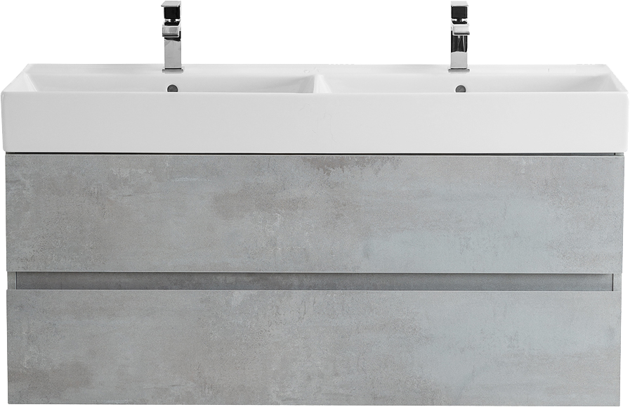 Тумба с раковиной Cezares Molveno 46 120 beton, с раковиной Cezares CZR-MIL-120-2-LVB