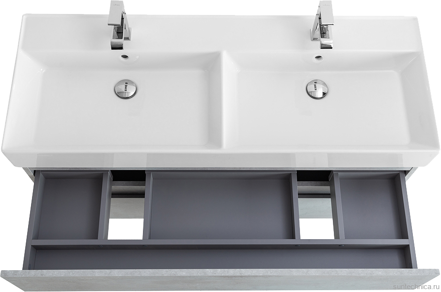 Тумба с раковиной Cezares Molveno 46 120 beton, с раковиной Cezares CZR-MIL-120-2-LVB