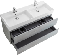 Тумба с раковиной Cezares Molveno 46 120 beton, с раковиной Cezares CZR-MIL-120-2-LVB