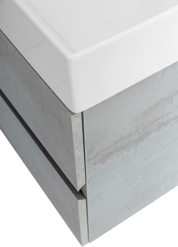 Тумба с раковиной Cezares Molveno 46 120 beton, с раковиной Cezares CZR-MIL-120-2-LVB