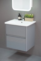 Тумба под раковину без столешницы Alavann Wave 80 подвесная, голубой деним