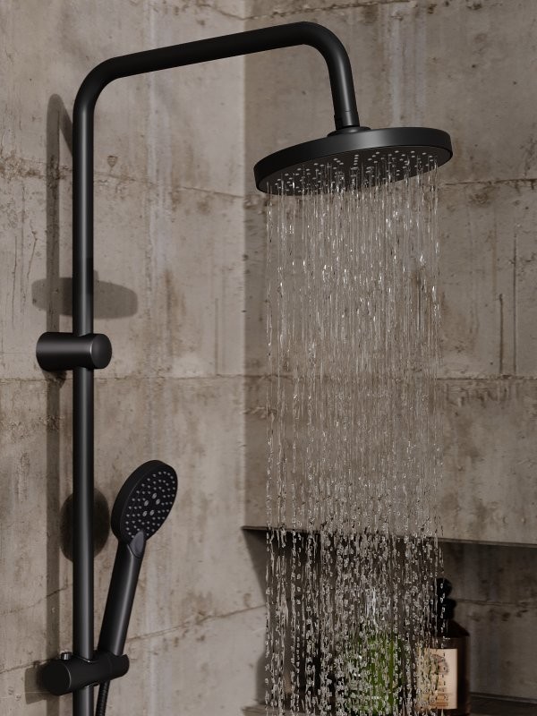 Душевой комплект Смеситель Orange One Life P02-100b + Стойка O-Shower OW02b