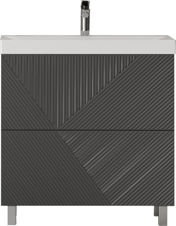 Тумба под раковину Velvex Edge 80.2Y напольная, графит