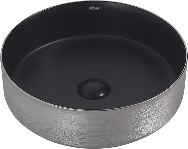 Накладная раковина Abber Bequem AC2109BS матовая черная с серебром