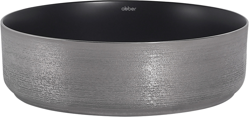 Накладная раковина Abber Bequem AC2109BS матовая черная с серебром