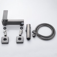 Гигиенический душ Rose R1805T-1 со смесителем, оружейная сталь