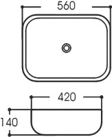 Накладная раковина AQUATEK AQ5526-00 глянцевая белая