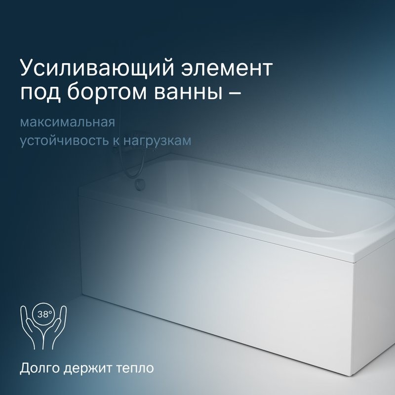 Акриловая ванна AM.PM Sense 150x70 см, пристенная, белая, с каркасом