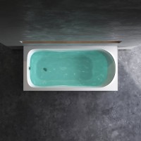 Акриловая ванна AM.PM Sense 150x70 см, пристенная, белая, с каркасом