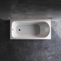 Акриловая ванна AM.PM Sense 150x70 см, пристенная, белая, с каркасом