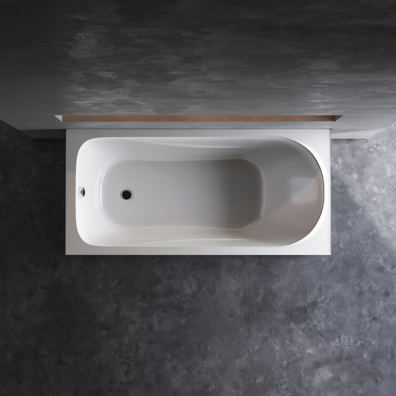 Акриловая ванна AM.PM Sense 150x70 см, пристенная, белая, с каркасом