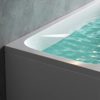 Акриловая ванна AM.PM Sense 150x70 см, пристенная, белая, с каркасом