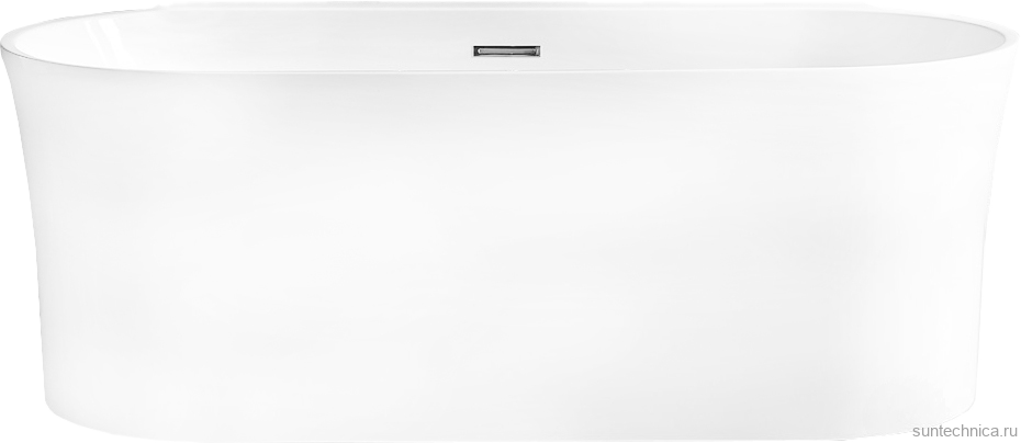 Акриловая ванна BelBagno BB409-1500-800 150x80 см, пристенная, белая, овальная, со сливом-переливом