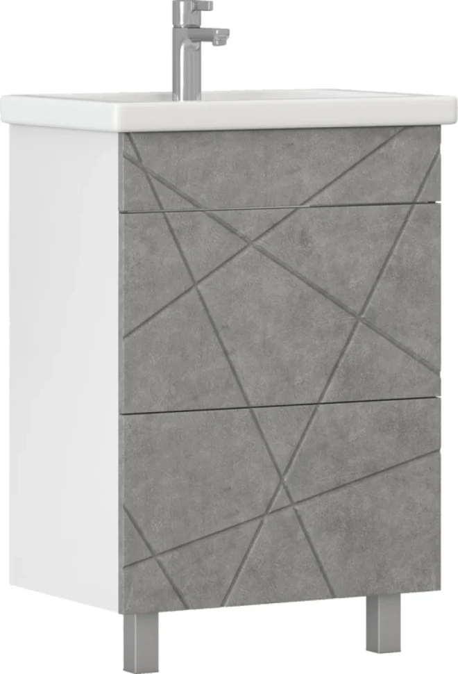 Тумба под раковину Vigo Geometry 50 бетон, раковина Фостер