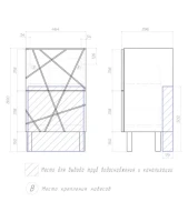 Тумба под раковину Vigo Geometry 50 бетон, раковина Фостер