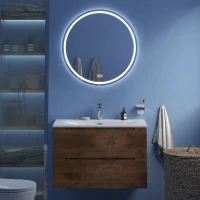 Тумба с раковиной BelBagno Etna 80 rovere moro, раковина BB-8099-80