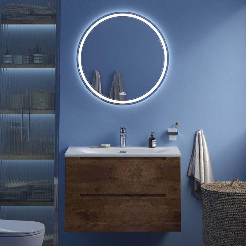 Тумба с раковиной BelBagno Etna 80 rovere moro, раковина BB-8099-80