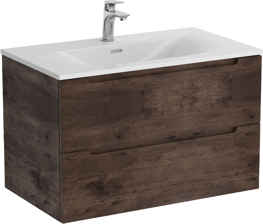 Тумба с раковиной BelBagno Etna 80 rovere moro, раковина BB-8099-80