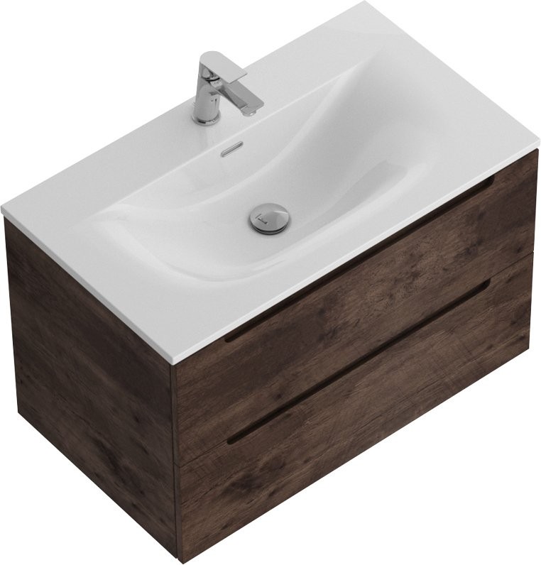 Тумба с раковиной BelBagno Etna 80 rovere moro, раковина BB-8099-80