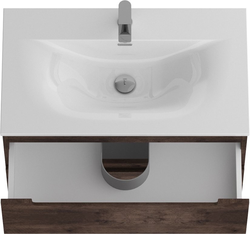 Тумба с раковиной BelBagno Etna 80 rovere moro, раковина BB-8099-80