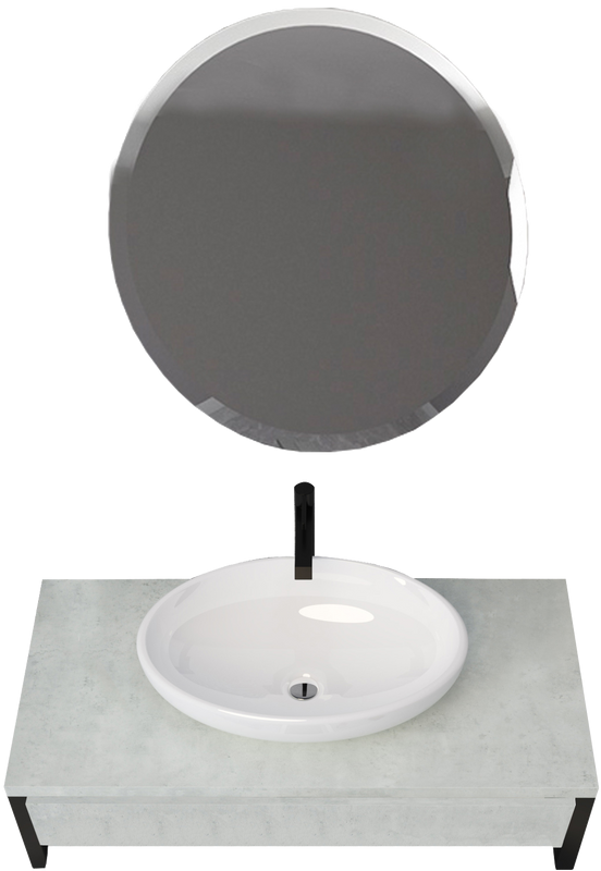 Мебель для ванной комнаты 1MarKa Grunge Loft 100 бетон светлый