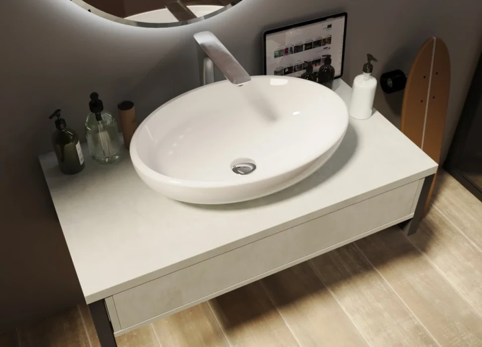 Мебель для ванной комнаты 1MarKa Grunge Loft 100 бетон светлый