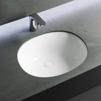 Раковина встраиваемая снизу GID Integrado 71164 Yj837 53 глянцевая белая, овальная, фаянс