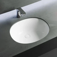 Раковина встраиваемая снизу GID Integrado 71164 Yj837 53 глянцевая белая, овальная, фаянс