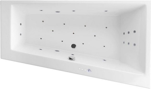 Акриловая ванна Excellent Sfera WAEX.SFP17.ULTRA P 170x100 см, угловая, правая, встраиваемая, с гидромассажем, белая, асимметричная, с каркасом, со сливом-переливом