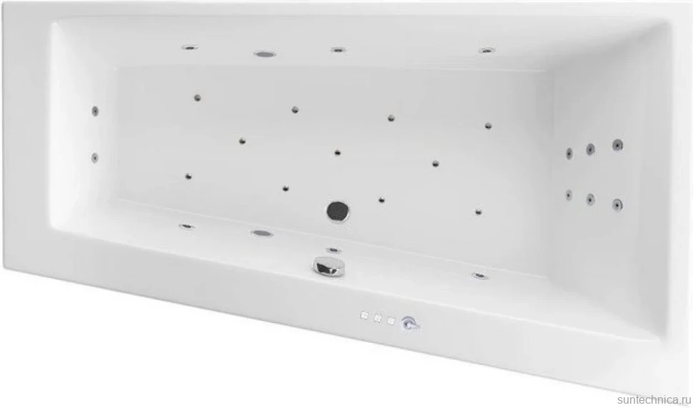 Акриловая ванна Excellent Sfera WAEX.SFP17.ULTRA P 170x100 см, угловая, правая, встраиваемая, с гидромассажем, белая, асимметричная, с каркасом, со сливом-переливом
