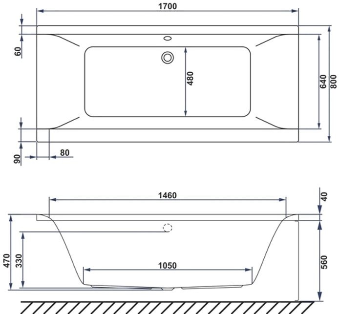 Акриловая ванна WHITECROSS Savia Duo ULTRA 170x80 см, пристенная, с гидромассажем, белая, с каркасом, со сливом-переливом, фурнитура бронза