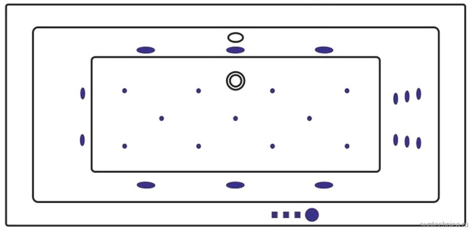 Акриловая ванна WHITECROSS Savia Duo ULTRA 170x80 см, пристенная, с гидромассажем, белая, с каркасом, со сливом-переливом, фурнитура бронза