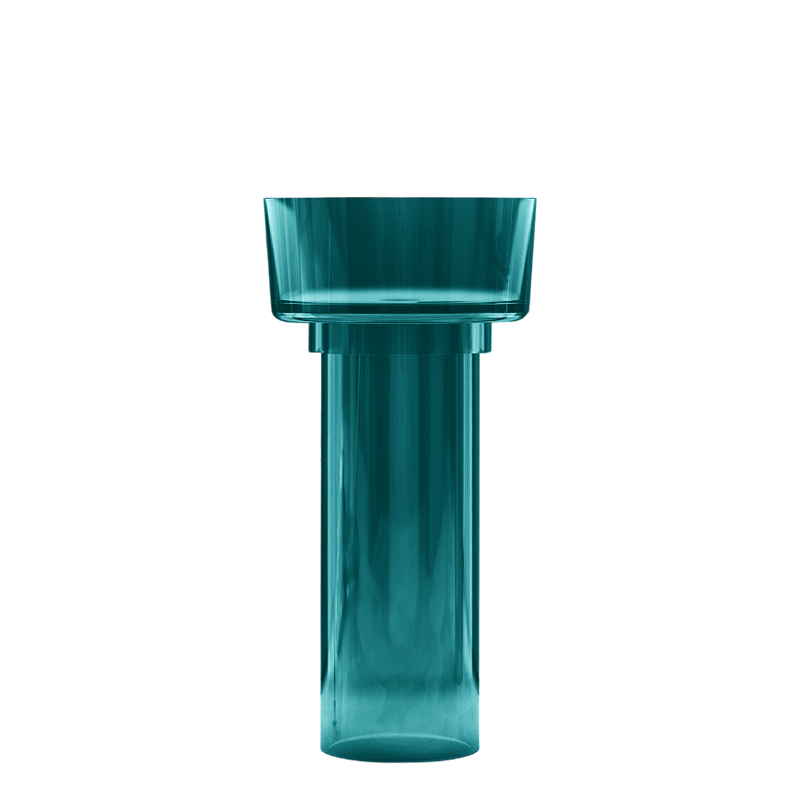 Раковина напольная Abber Kristall AT2702Aquamarin-H 45 глянцевая бирюзовая, круглая, моноблок