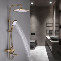 Душевая стойка Shevanik S6136G золотой сатин