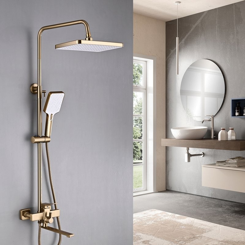 Душевая стойка Shevanik S6136G золотой сатин