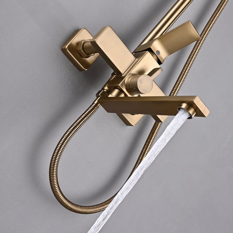 Душевая стойка Shevanik S6136G золотой сатин