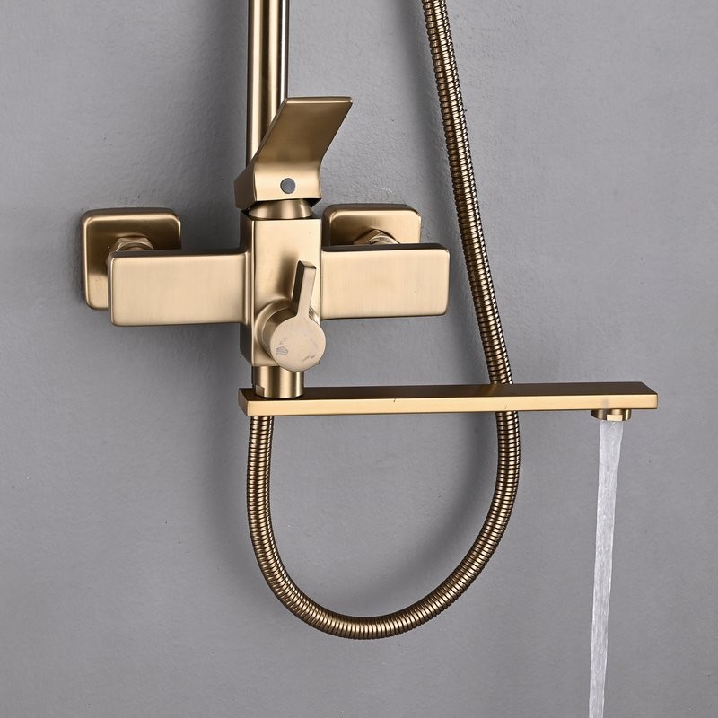 Душевая стойка Shevanik S6136G золотой сатин