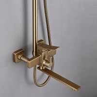 Душевая стойка Shevanik S6136G золотой сатин