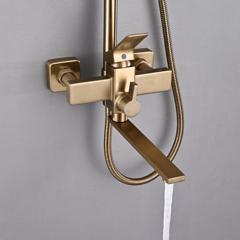 Душевая стойка Shevanik S6136G золотой сатин